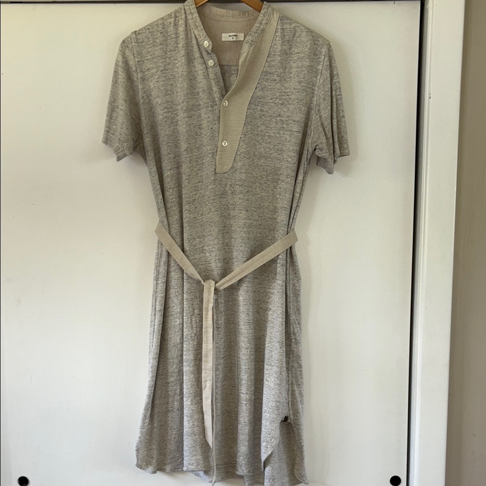 Billy Reid Gray Mandarin Collar Midi Dress
